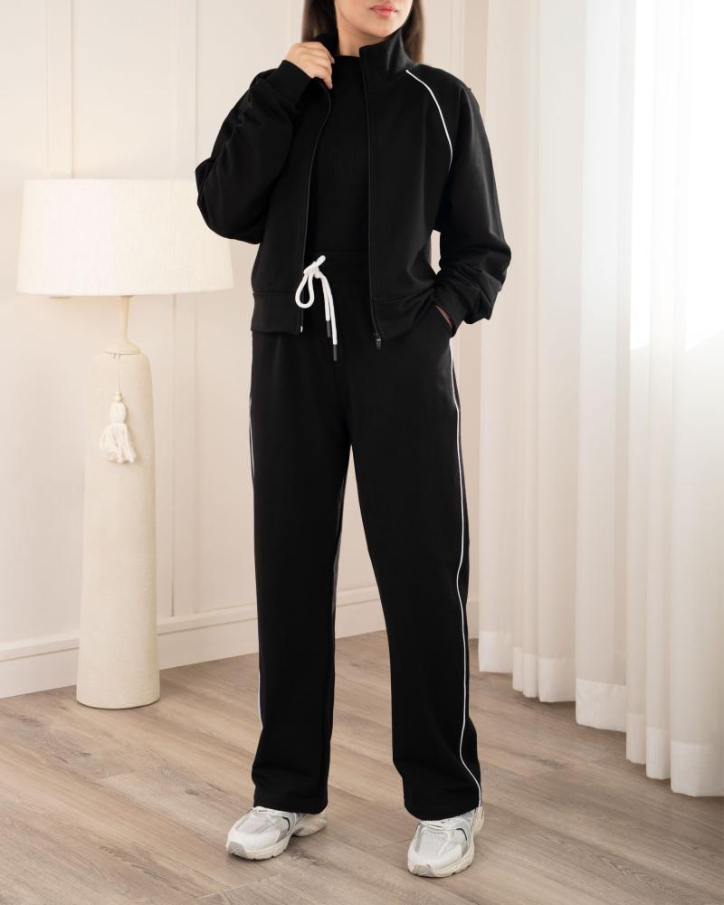 ست دو تیکه مشکی اویشو کد 26808