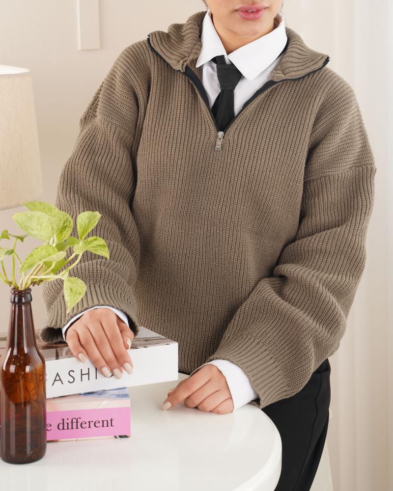 بافت نیم زیپ ساده کد 25990