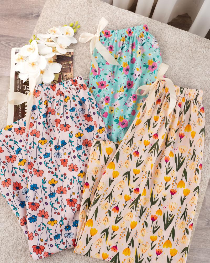 شلوار راحتی گلدار ژاله کد 30004