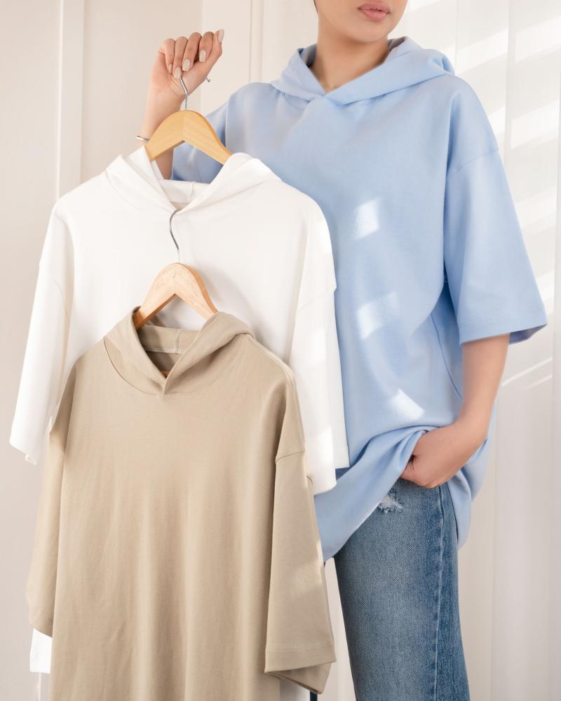 هودی آستین کوتاه ساده کد 25995