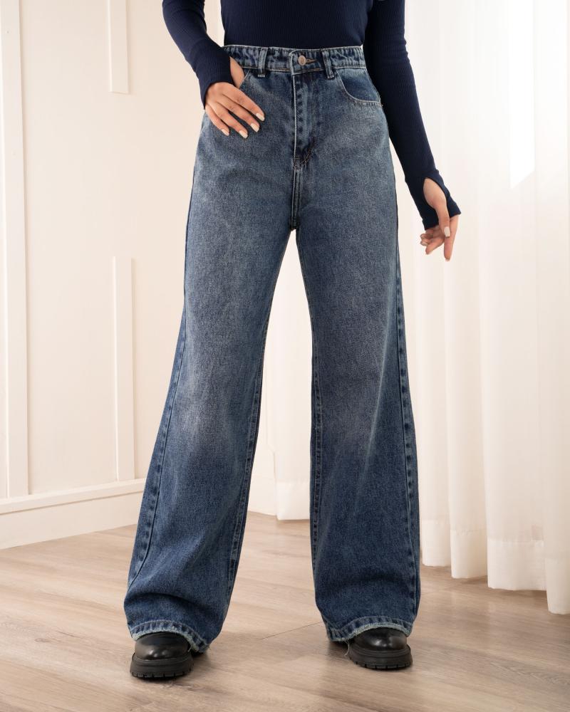 شلوار جین نیم بگ ستاره کد 04968