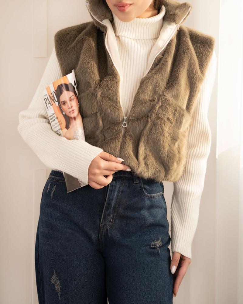 وست خز ساده نسکافه ای کد 26903