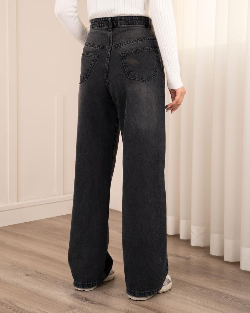 شلوار جین نیم بگ میترا کد 40478