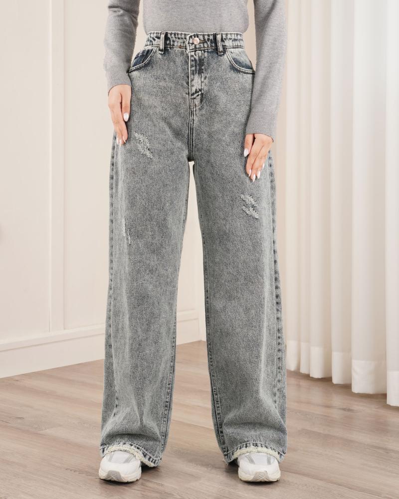 شلوار جین نیم بگ پریا کد 40327