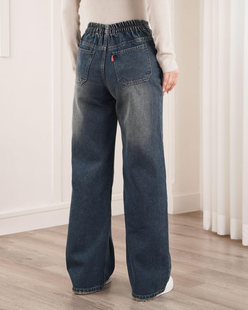 شلوار جین نیم بگ مهرو کد 40316