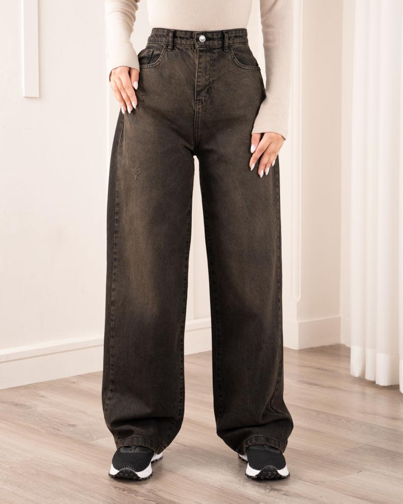 شلوار جین نیم بگ باوان کد 40479