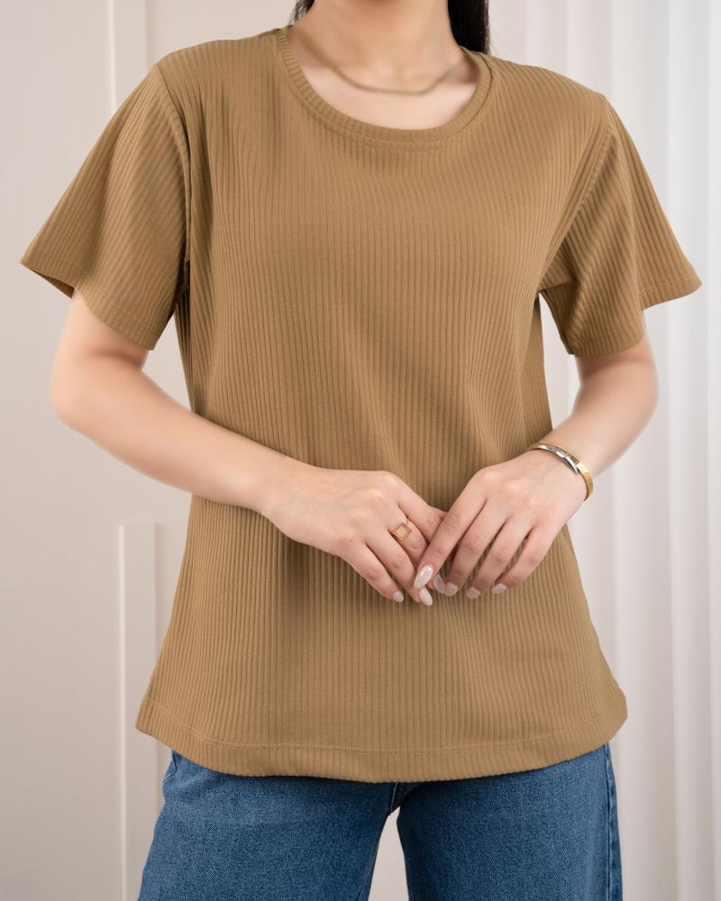 تیشرت یقه گرد کرکره ای کد 3364