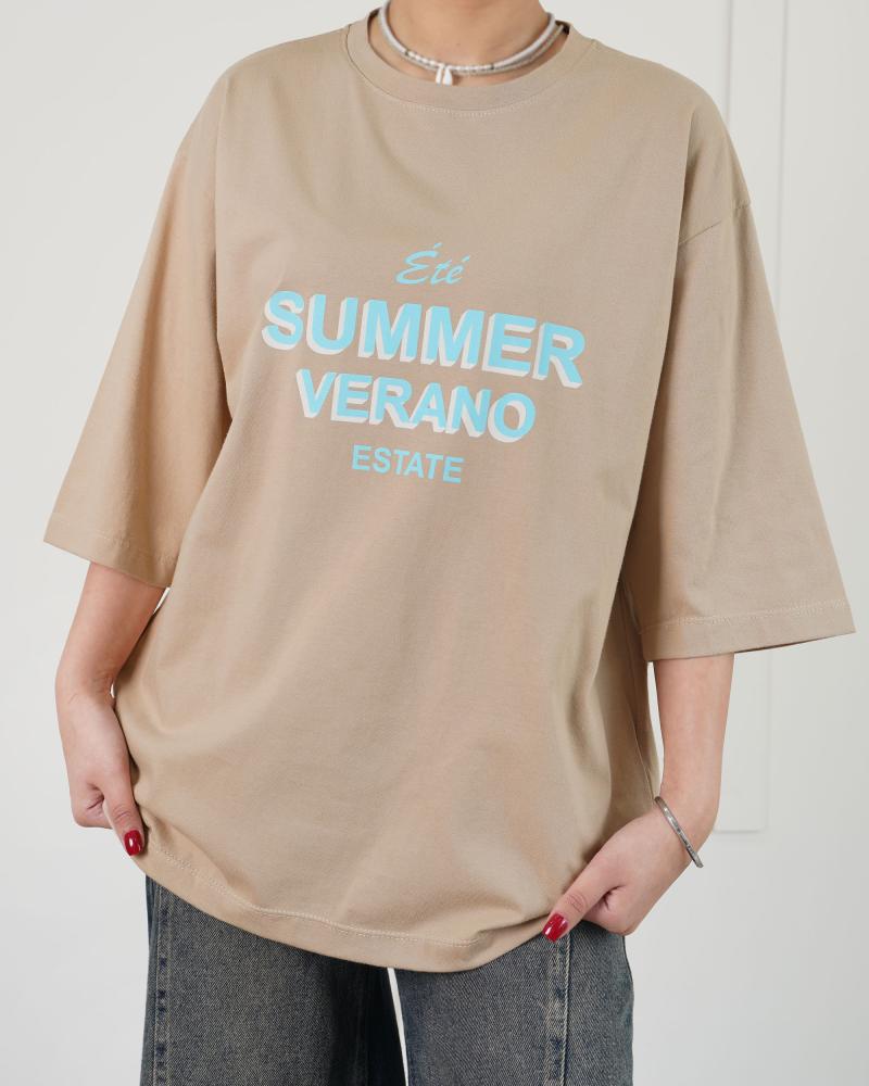 تیشرت لانگ کرم SUMMER کد 24233