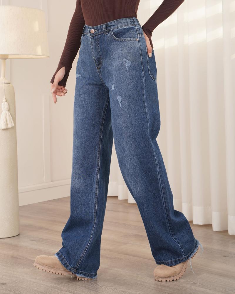 شلوار جین نیم بگ مایا کد 40138