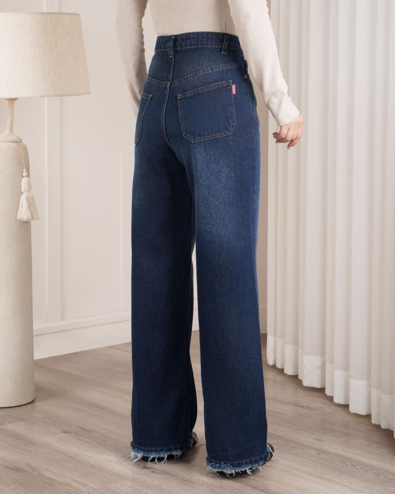 شلوار جین نیم بگ مهنا کد 40353