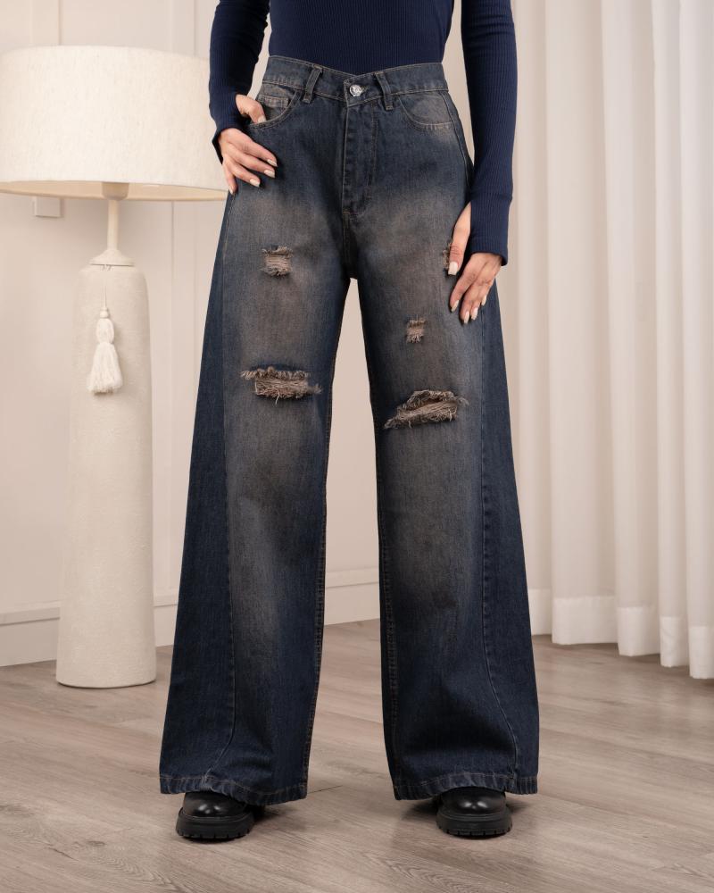 شلوار جین شافل بگ پارمین کد 2591