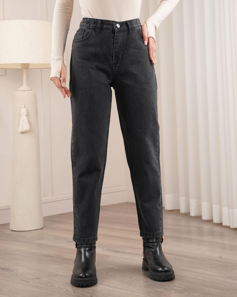 شلوار جین مام ذغالی کد 5473