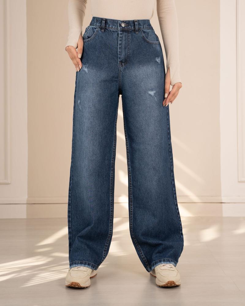 شلوار جین نیم بگ پرنسا کد 2584