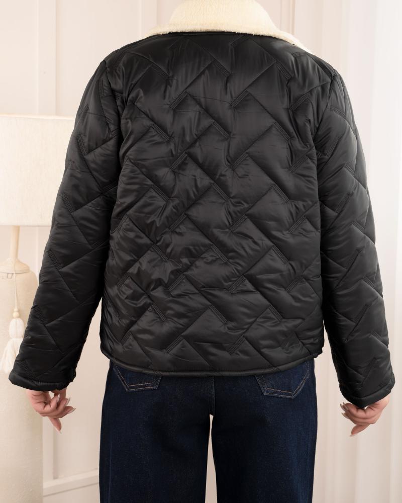 کاپشن آستردار مشکی کد 26996