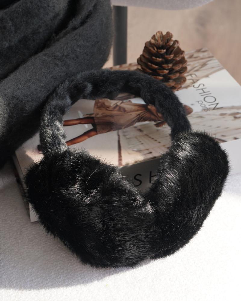 گوش گیر خزدار مشکی کد 26149