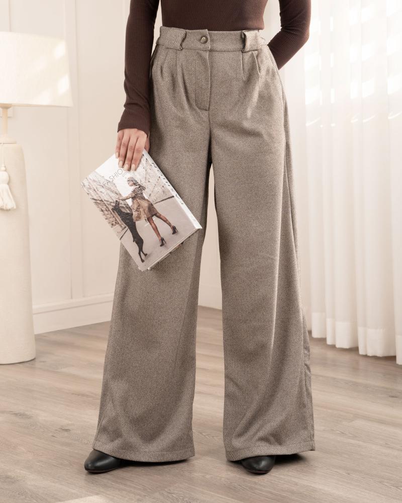 شلوار بگ فوتر قهوه ای کد 26155