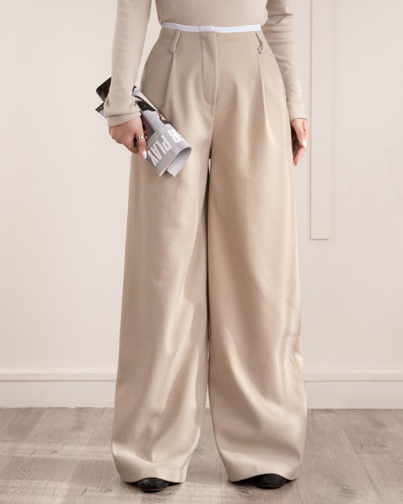 شلوار فوتر کرم کد 27002