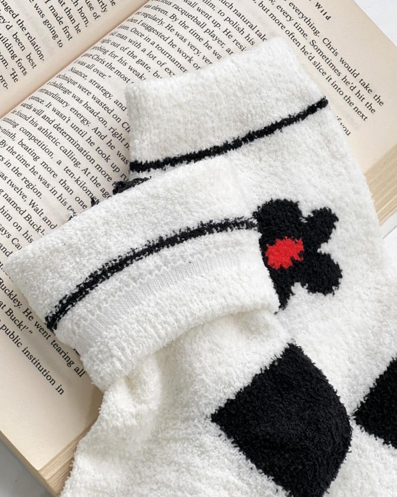 جوراب حوله ای گلدار کد 26579