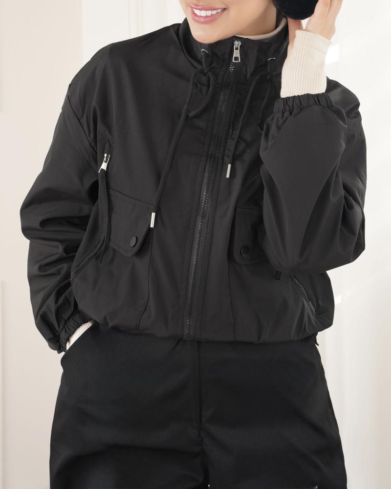 بامبر بارانی مشکی ساده کد 26209