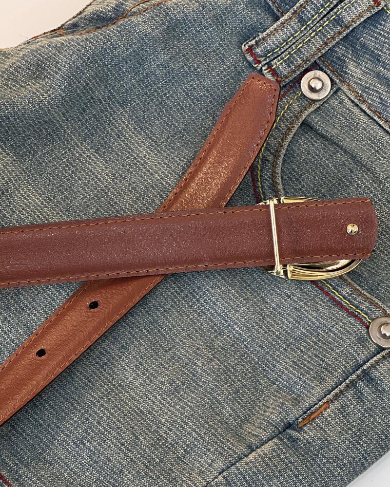 کمربند چرمی ساده کد 27010