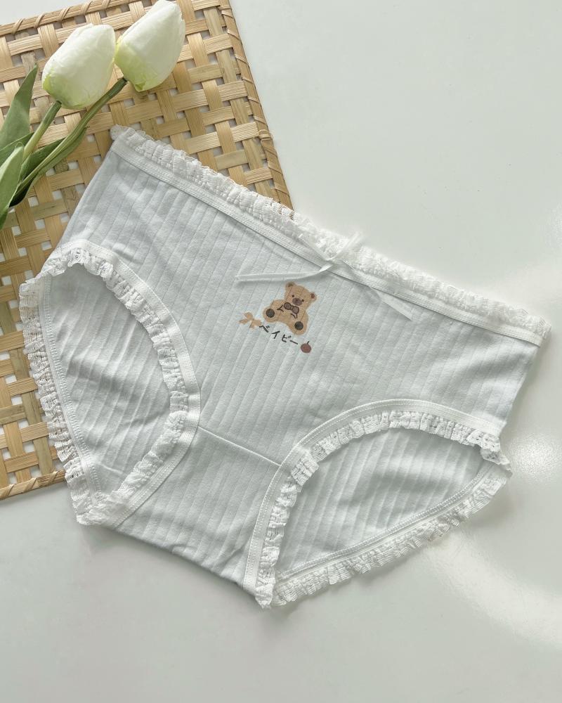 شورت نخ و پنبه لبه توری کد 27239