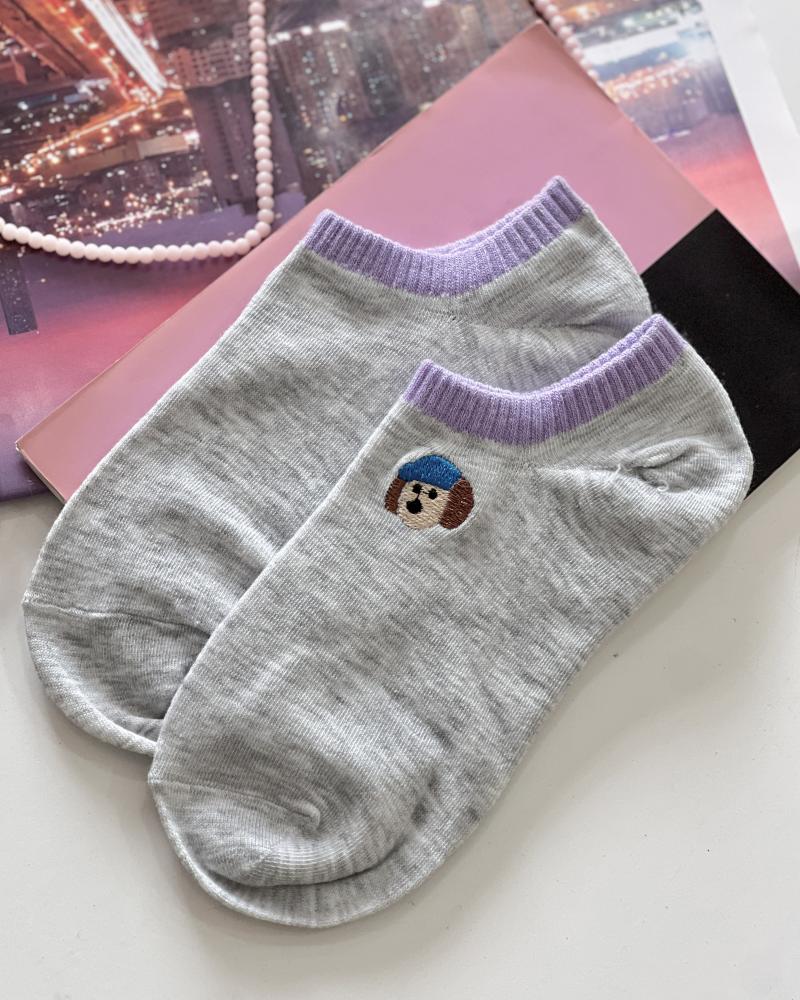 جوراب گلدوزی طوسی کد 27263