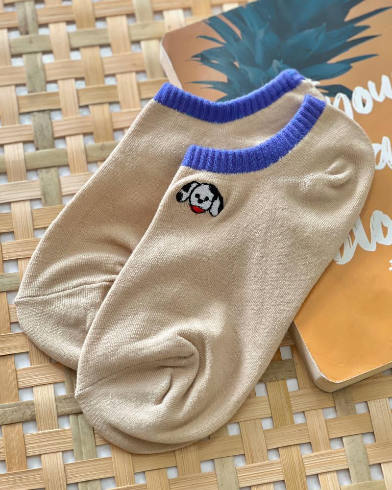 جوراب گلدوزی کرم کد 27264