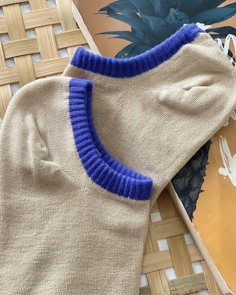 جوراب گلدوزی کرم کد 27264