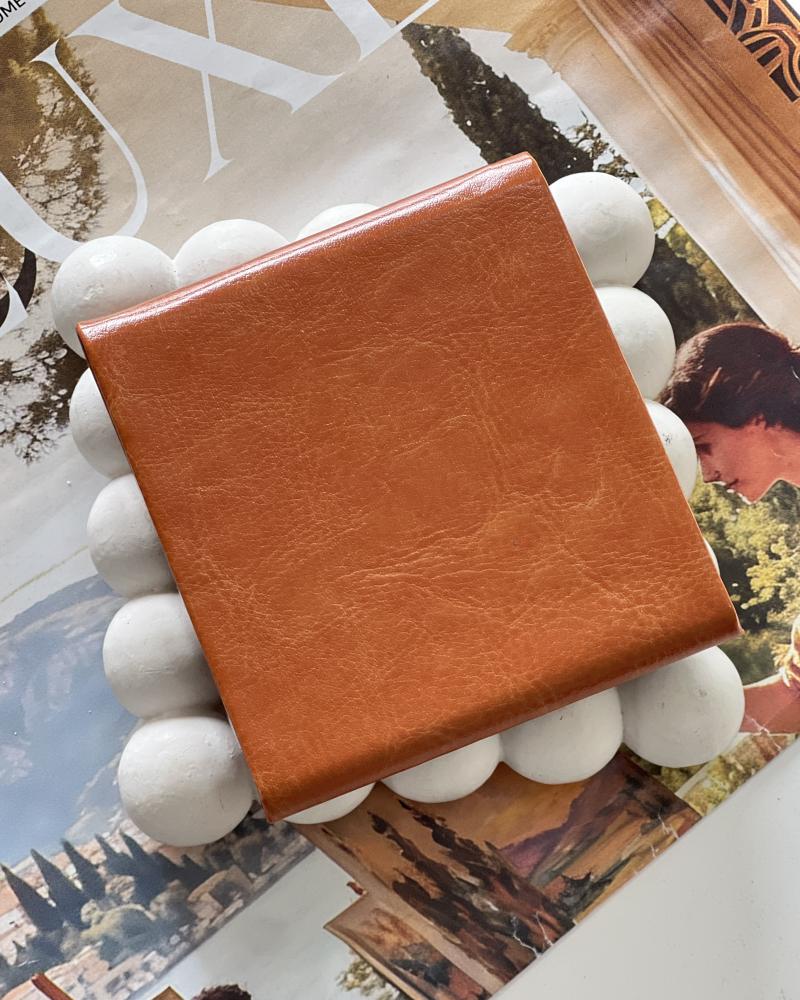 جاسیگاری چرمی عسلی کد 27269