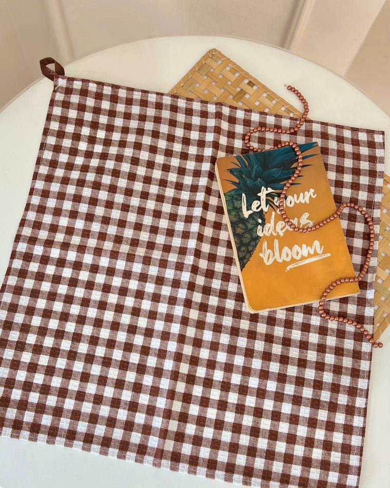 دستمال چهارخونه قهوه ایی کد 27282