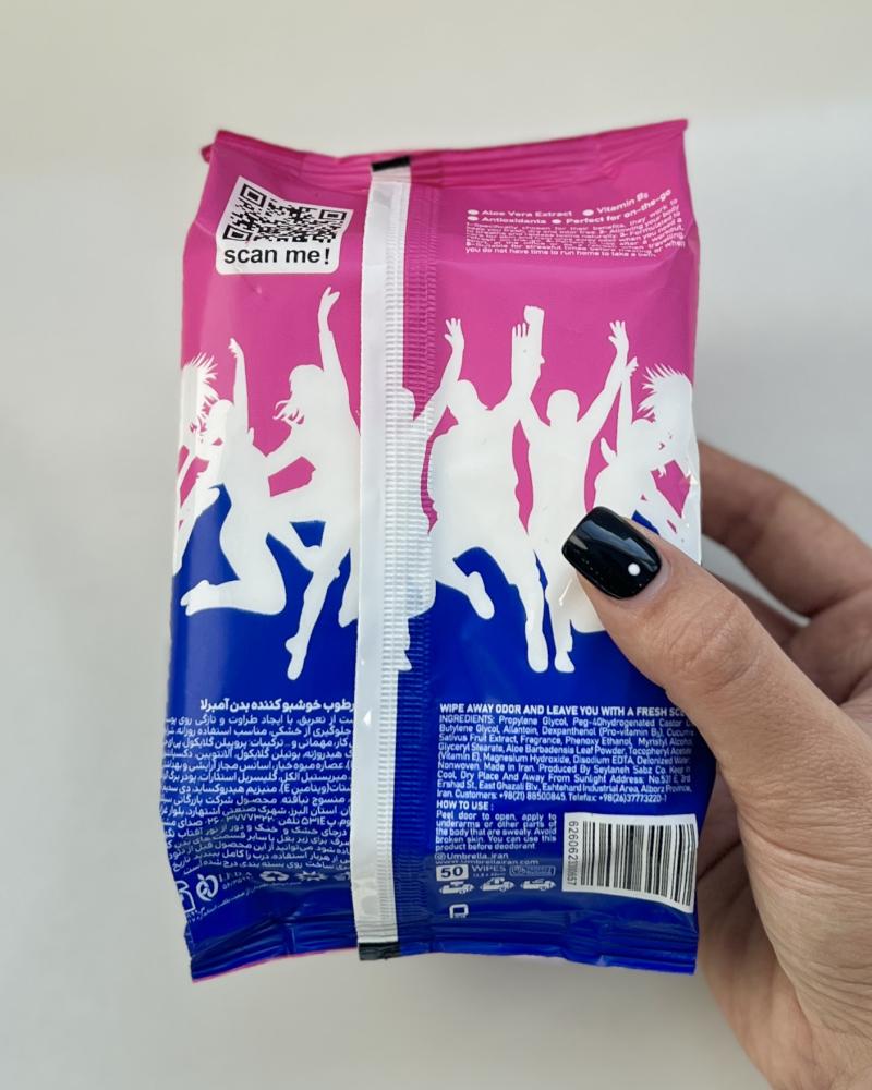 دستمال مرطوب خوشبو کننده بدن آمبرلا ( توتال ) کد 27394