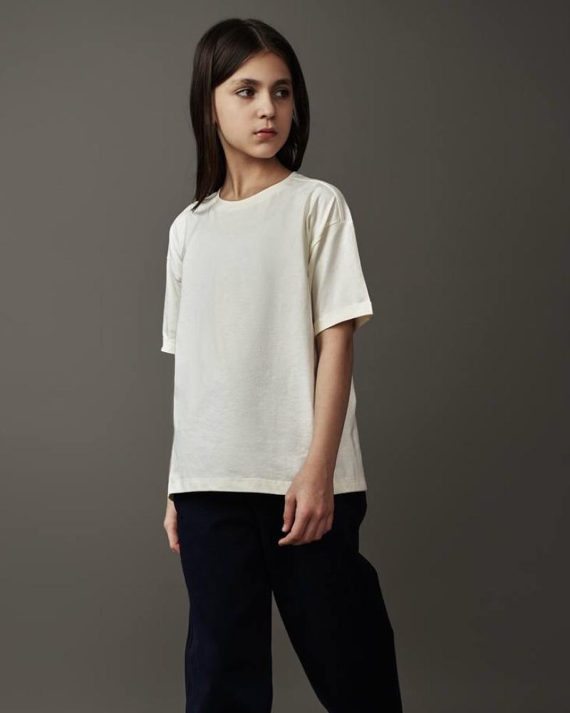 تیشرت شیری بیسیک ( 7 تا 10 سال ) کد 27553