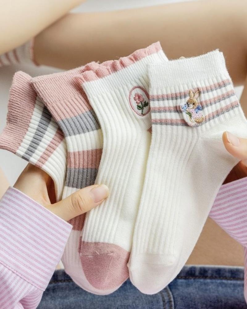 جوراب گلدوزی میکس کد 24956