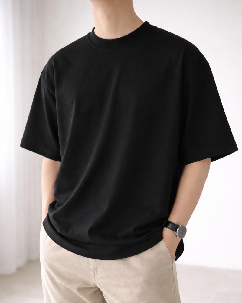 تیشرت مردونه ساده مشکی کد 27350