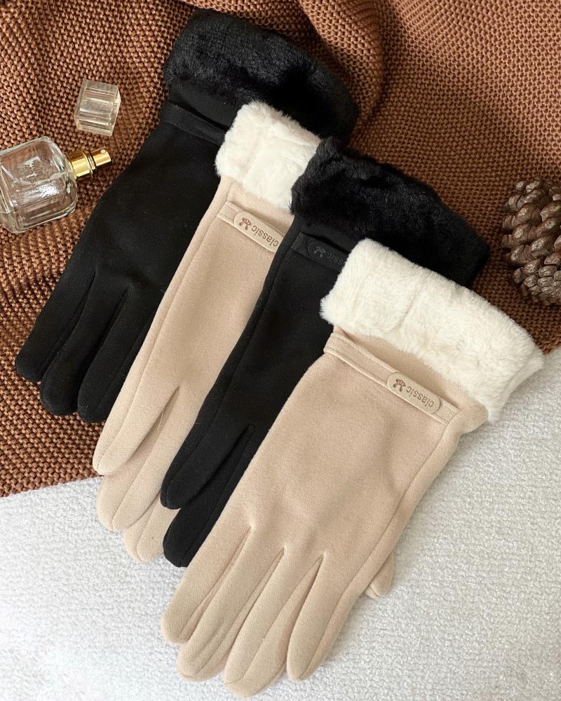 دستکش خزدار کلاسیک کد 25963