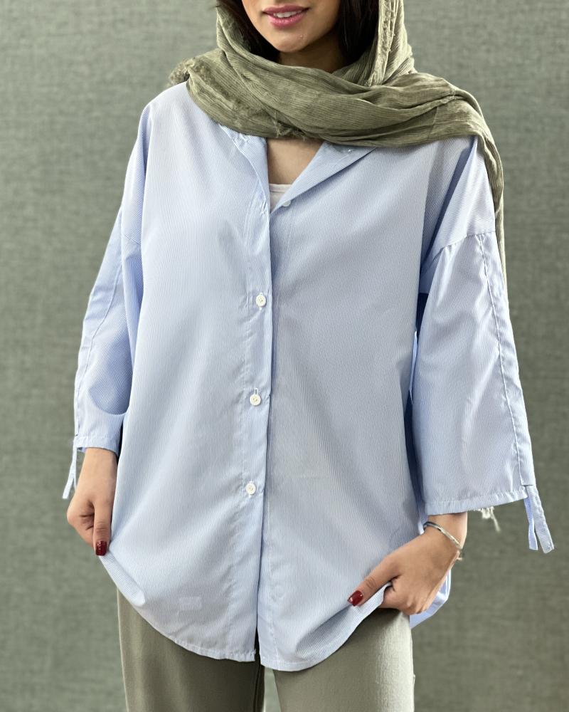 شومیز مانتویی راه راه روژا کد 24296