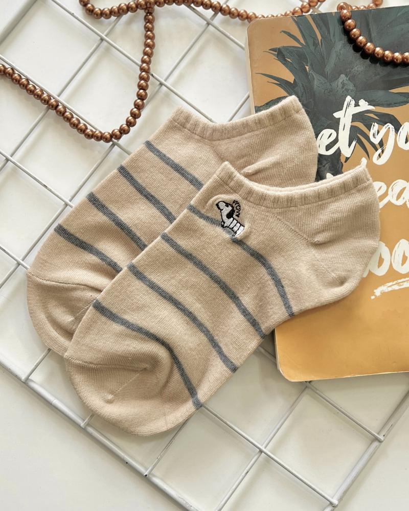 جوراب راه راه کرم کد 27474