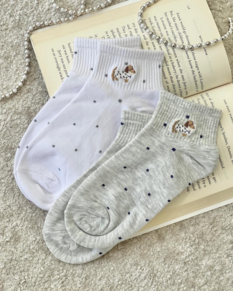 جوراب نخ و پنبه خالدار کد 27488