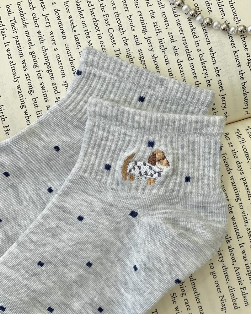 جوراب نخ و پنبه خالدار کد 27488