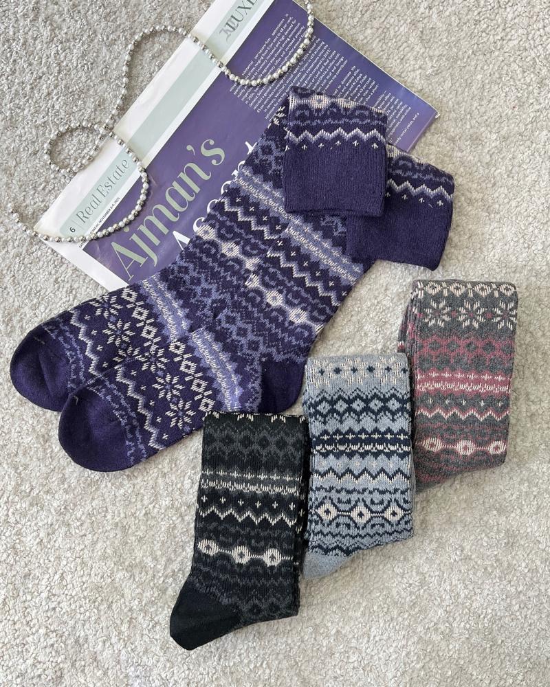 جوراب طرحدار ساق بلند کد 27489