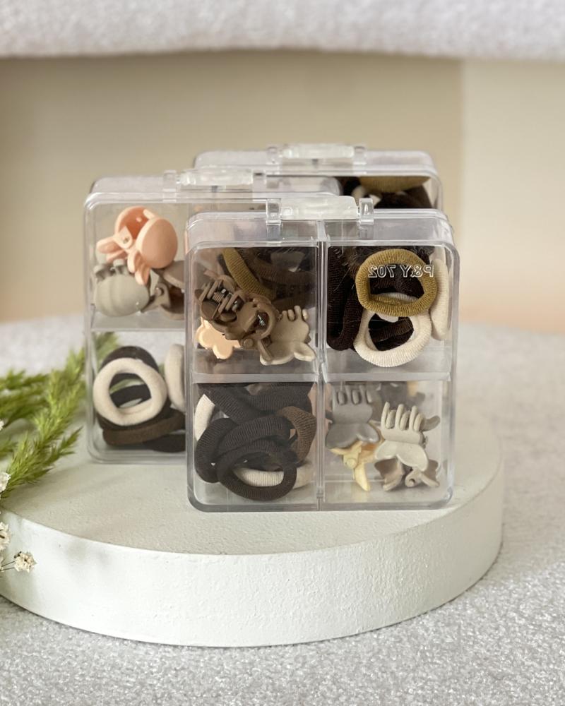 پک کش مو و گیره قهوه ای کد 26037