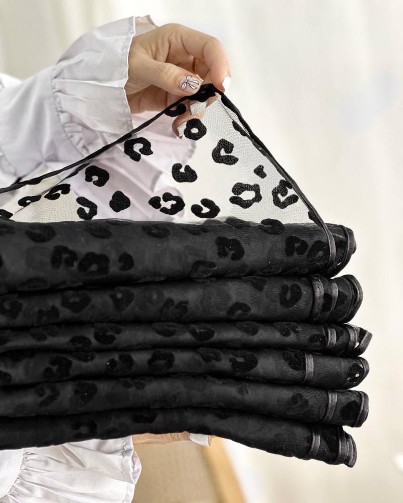 شال مجلسی پلنگی مشکی کد 27744