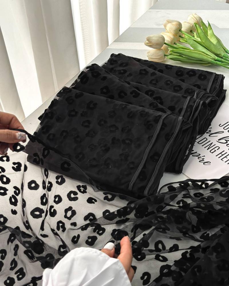 شال مجلسی پلنگی مشکی کد 27744