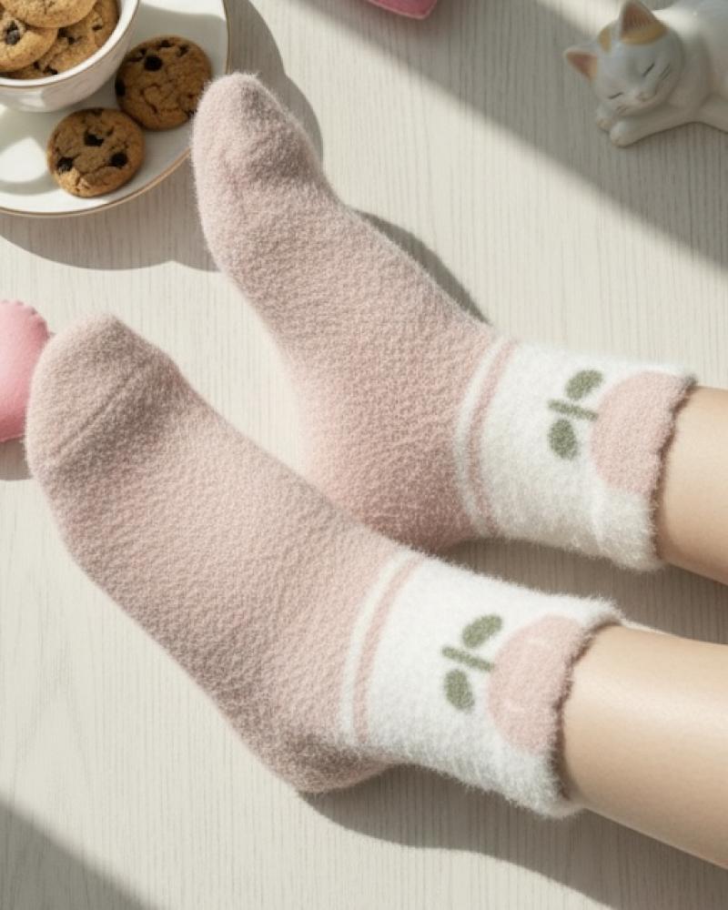 جوراب کیوت دخترونه صورتی کد 26268