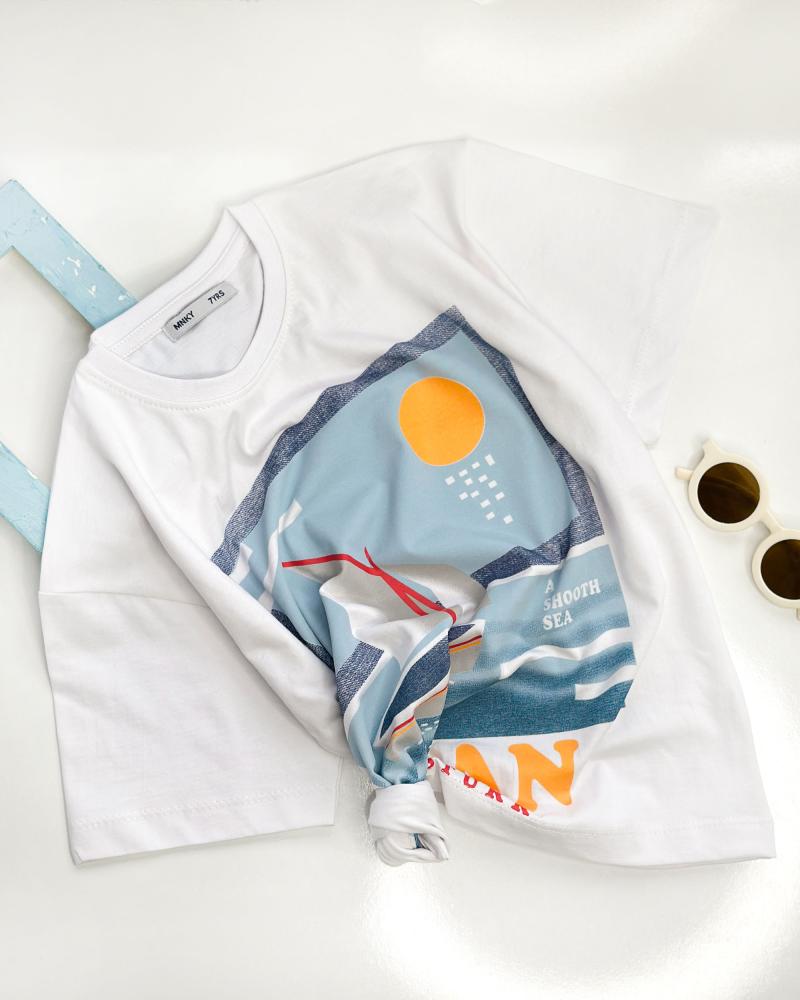 تیشرت سفید ocean ( ۷ تا ۱۰ سال ) کد 28260