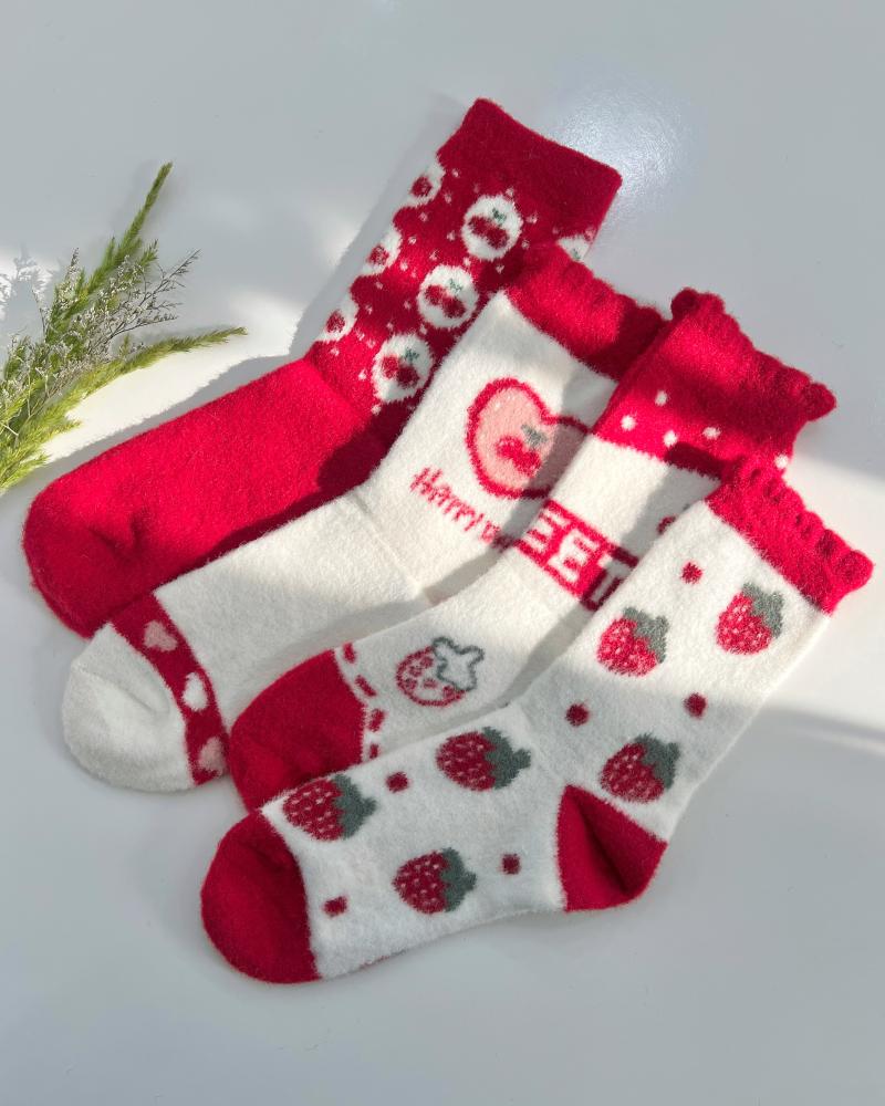 جوراب موهر توت فرنگی کد 26351