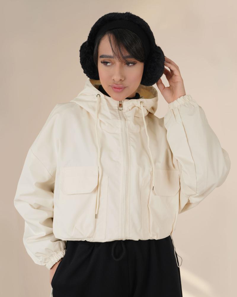 بامبر بارانی ساده کلاه دار کد 26178