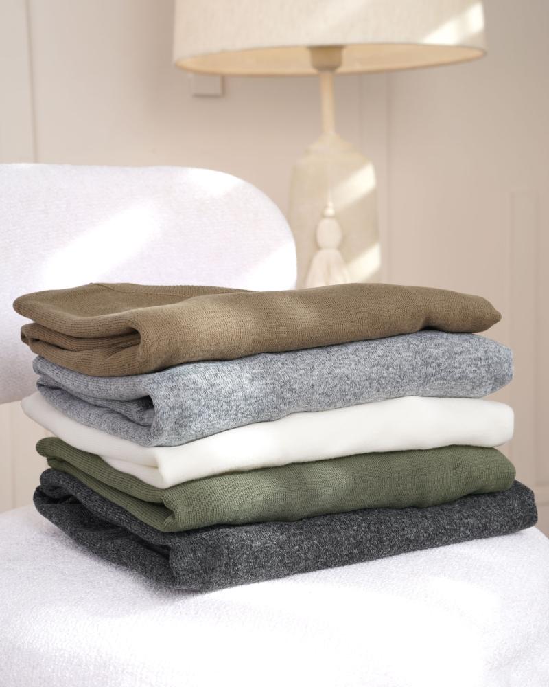 بلوز بافت یقه گرد ساده کد 25968