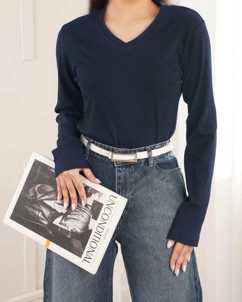 بلوز کبریتی یقه هفت کد 26630