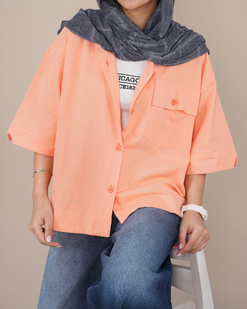 شومیز تک جیب رنگی رویا کد 24064
